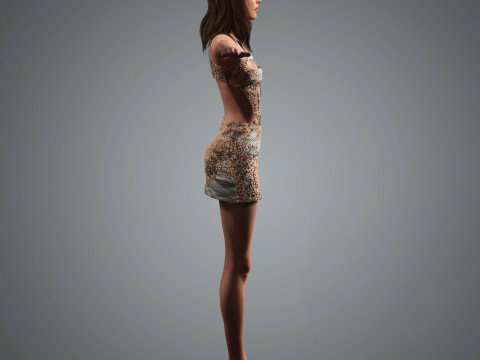 Kaia Gerber Character Low Poly 3Dモデル