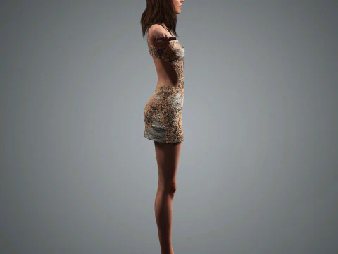 Kaia Gerber Character Low Poly 3D Model