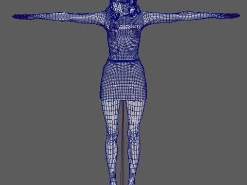 Kaia Gerber Character Low Poly 3D Model