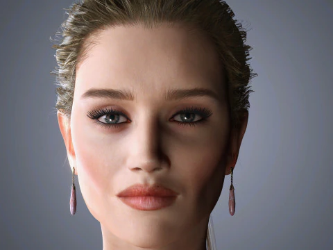 Rosie-Huntington Character Low-poly 3D Model