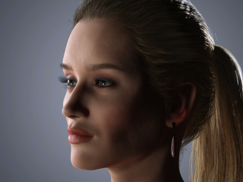 Rosie-Huntington Character Low-poly 3Dモデル