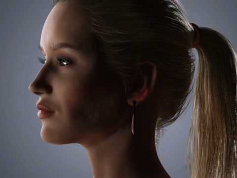 Rosie-Huntington Character Low-poly 3Dモデル