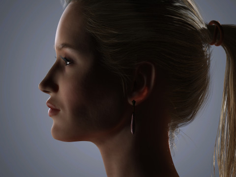 Rosie-Huntington Character Low-poly 3Dモデル