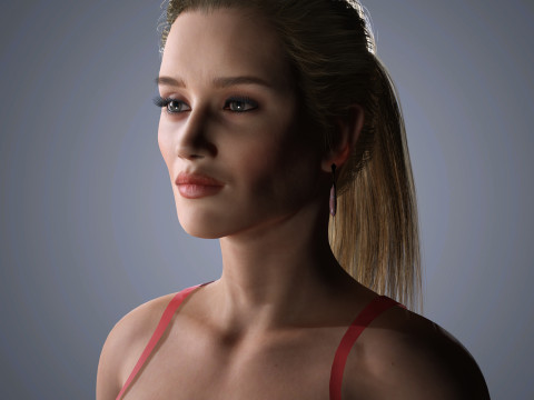 Rosie-Huntington Character Low-poly 3Dモデル