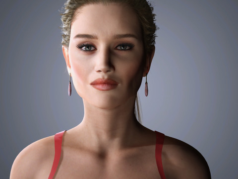 Rosie-Huntington Character Low-poly 3Dモデル