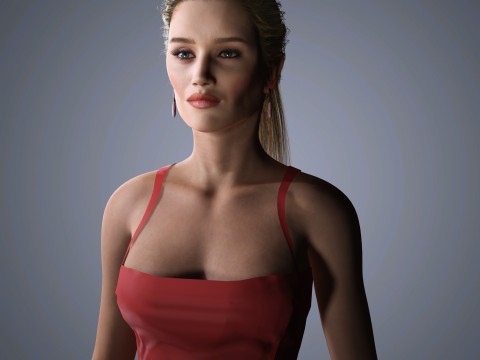 Rosie-Huntington Character Low-poly 3Dモデル