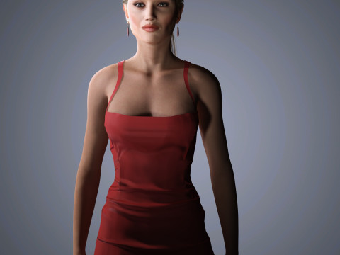 Rosie-Huntington Character Low-poly 3Dモデル