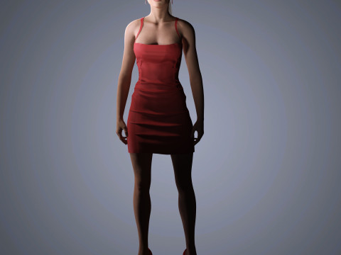 Rosie-Huntington Character Low-poly 3Dモデル
