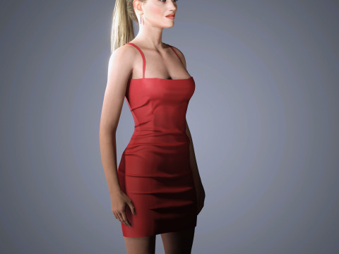 Rosie-Huntington Character Low-poly 3Dモデル