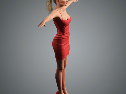 Rosie-Huntington Character Low-poly 3Dモデル