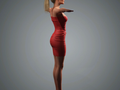 Rosie-Huntington Character Low-poly 3Dモデル