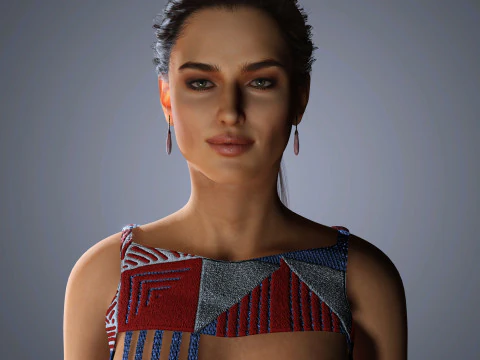 Irina Shayk Character Low-poly 3D Model