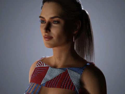 Irina Shayk Character Low-poly 3D Model