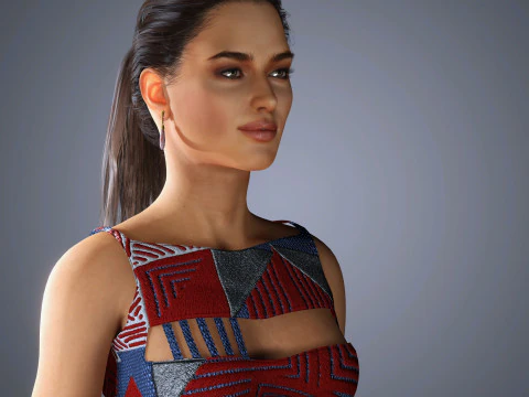 Irina Shayk Character Low-poly 3D Model