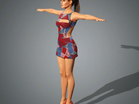 Irina Shayk Character Low-poly 3D Model