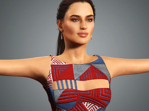 Irina Shayk Character Low-poly 3D Model