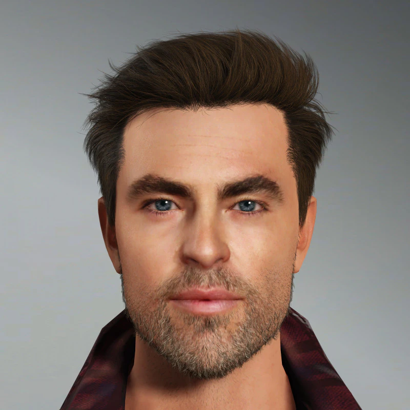 Chris Pine Character 3D Model .c4d .max .obj .3ds .fbx .stl .blend 