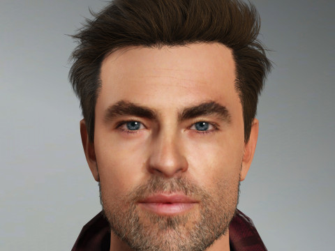 Chris Pine Character 3D Model