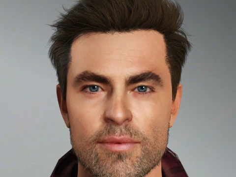 Крис Пайн Персонаж 3D Модель