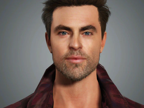 Chris Pine Character 3D Model