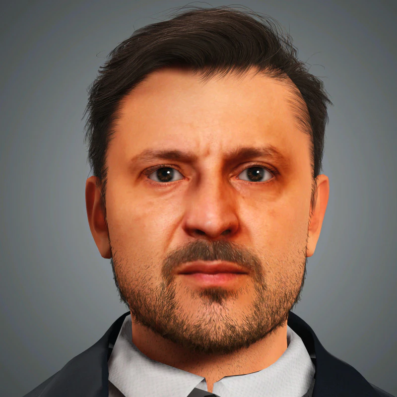 Volodymyr Zelenskyy Character 3D Model .c4d .max .obj .3ds .fbx .stl .blend 