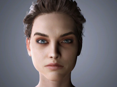 Barbara Palvin Personaggio low-poly Modello 3D