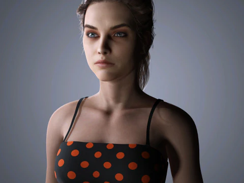 Barbara Palvin Character Low-poly 3D Model