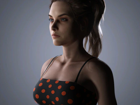 Barbara Palvin Character Low-poly 3D Model