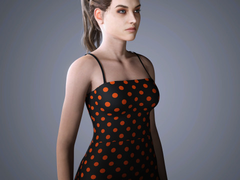 Barbara Palvin Character Low-poly 3D मॉडल
