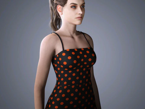 Barbara Palvin Character Low-poly 3D Model