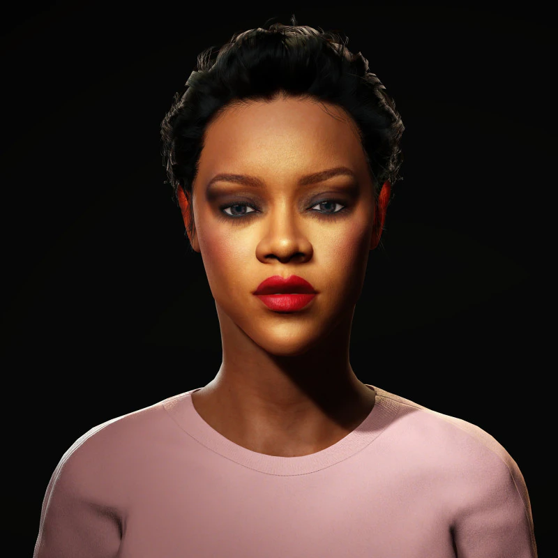 Rihanna Character 3D Model .c4d .max .obj .3ds .fbx .stl .blend 