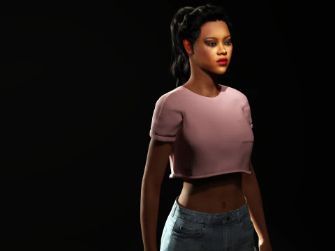 Rihanna Character 3D Model