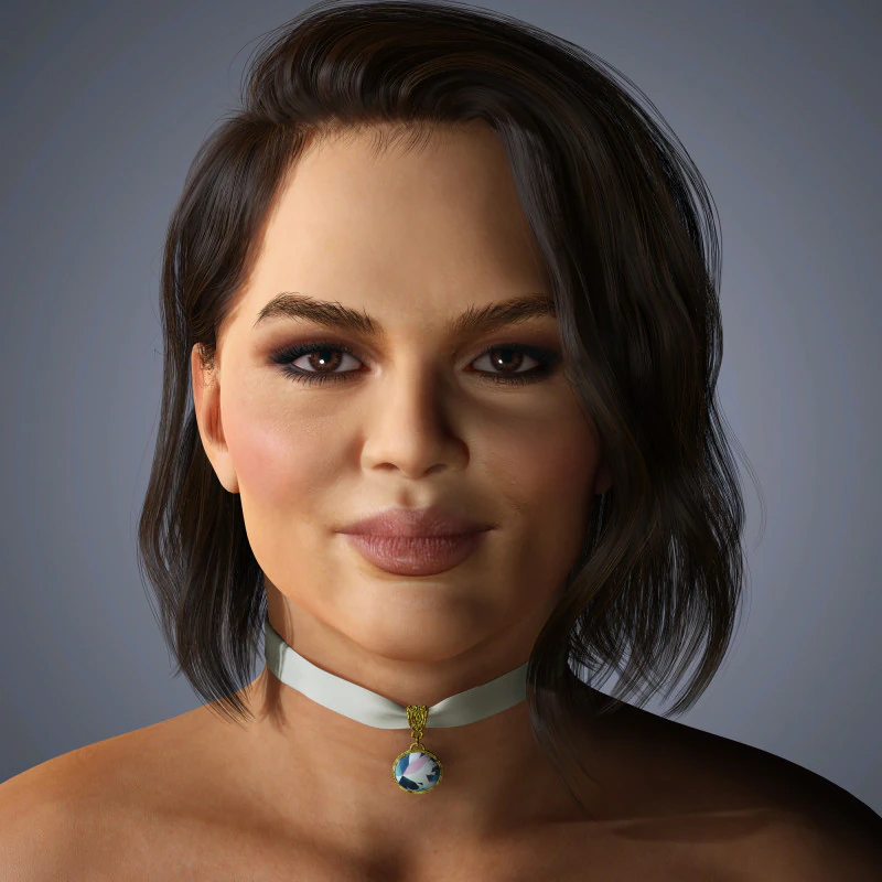 Chrissy Teigen Character Low-poly 3D Model .c4d .max .obj .3ds .fbx .stl .blend 