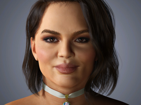 Chrissy Teigen Character Low-poly 3D Model