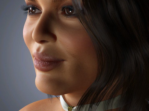 Chrissy Teigen Character Low-poly Modèle 3D