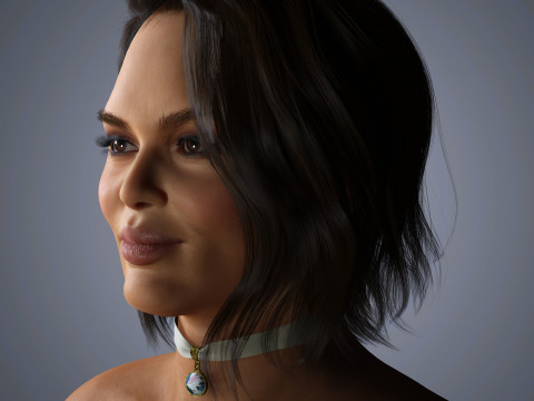 Chrissy Teigen Character Low-poly Modèle 3D