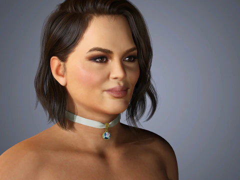 Chrissy Teigen Character Low-poly 3D Model