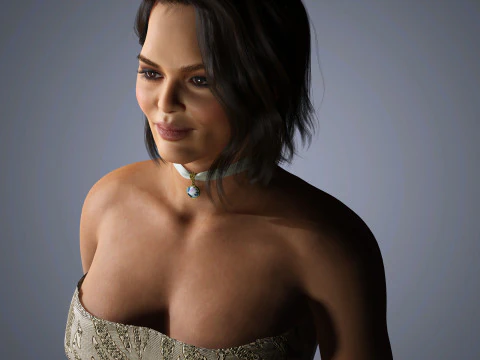 Chrissy Teigen Character Low-poly 3D Model