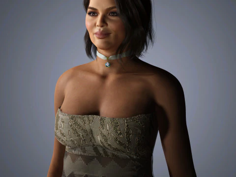 Chrissy Teigen Character Low-poly 3D Model