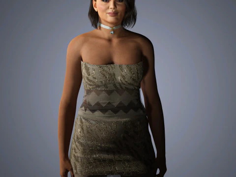 Chrissy Teigen Character Low-poly 3D Model