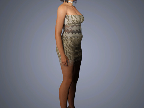 Chrissy Teigen Character Low-poly Modèle 3D