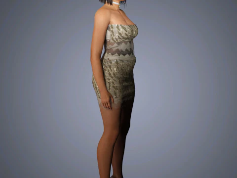 Chrissy Teigen Character Low-poly 3D Model