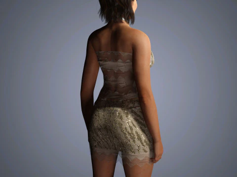Chrissy Teigen Character Low-poly 3D Model
