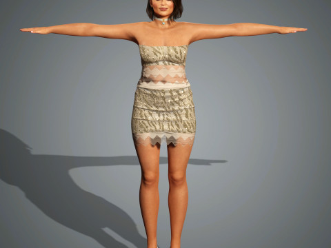 Chrissy Teigen Character Low-poly Modèle 3D