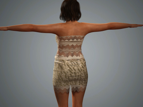 Chrissy Teigen Character Low-poly Modèle 3D