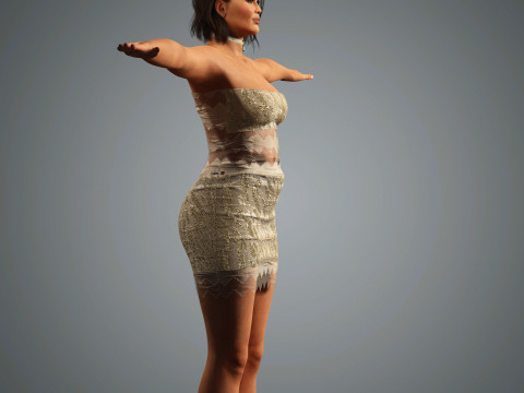 Chrissy Teigen Character Low-poly Modèle 3D