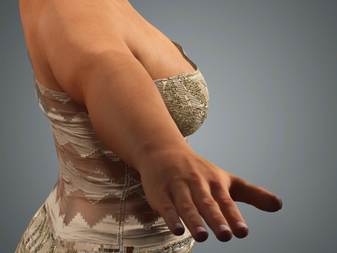 Chrissy Teigen Character Low-poly Modèle 3D