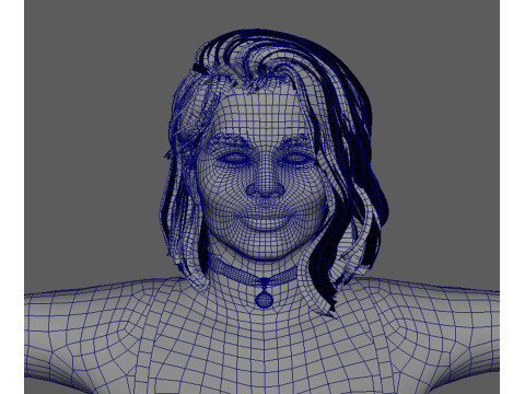 Chrissy Teigen Character Low-poly Modèle 3D