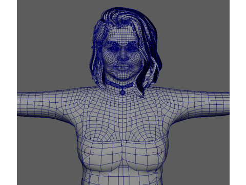 Chrissy Teigen Character Low-poly Modèle 3D