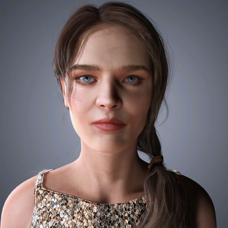 ナタリア・ヴォディアノヴァ キャラクター ローポリ 3Dモデル .c4d .max .obj .3ds .fbx .stl .blend 